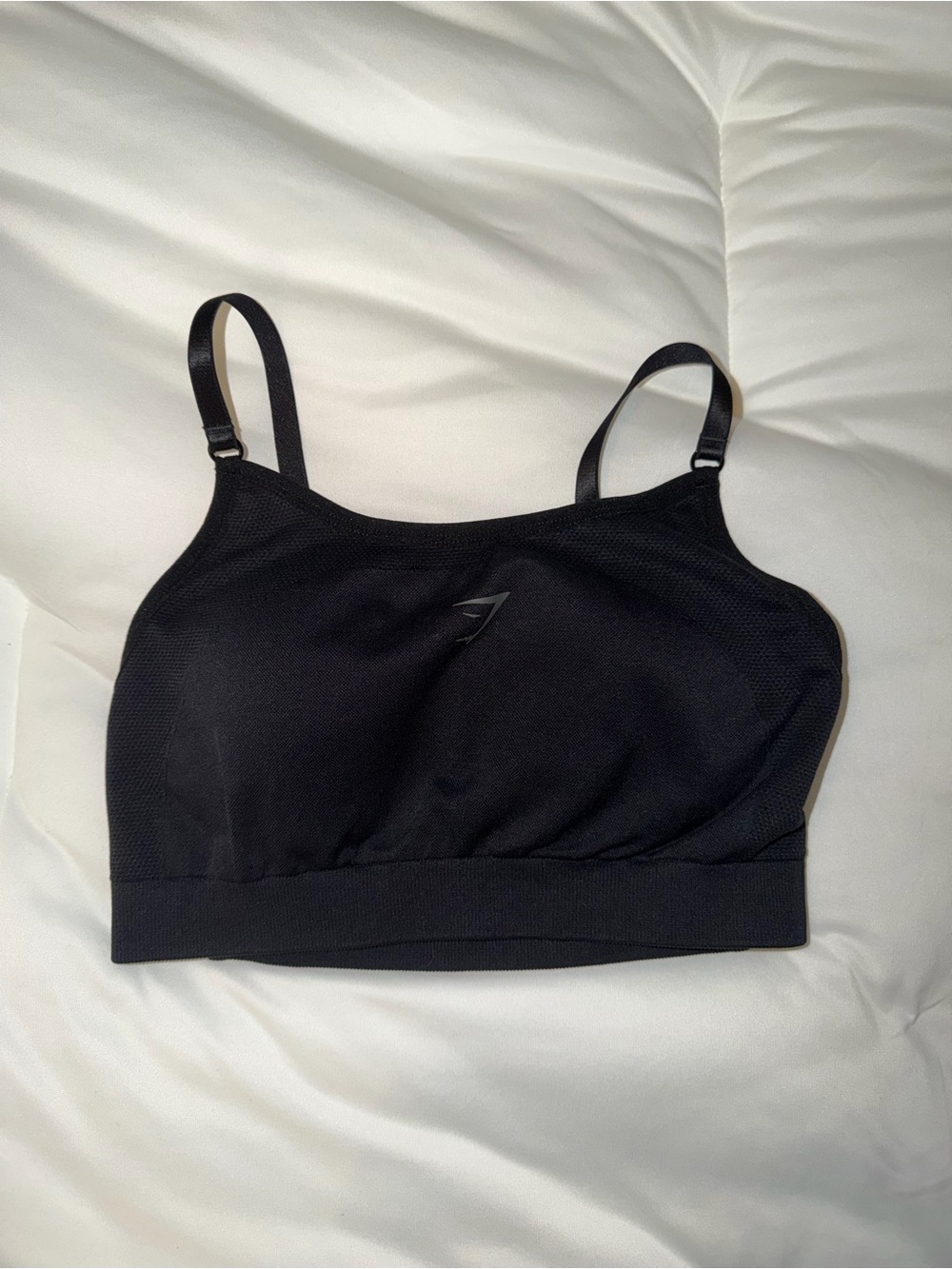 Gymshark Black Adjustable-Strap Seamless Light Support Sports Bra
